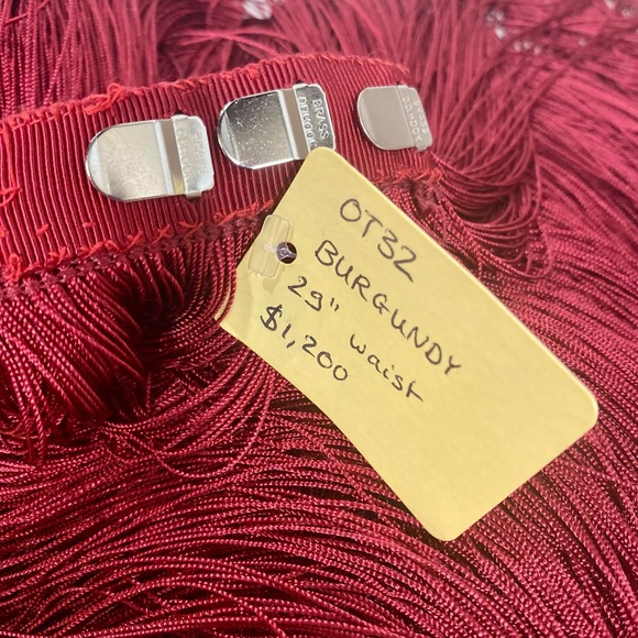 Very Rare Burgundy silk Fringe Skirt - Picture 2 of 6